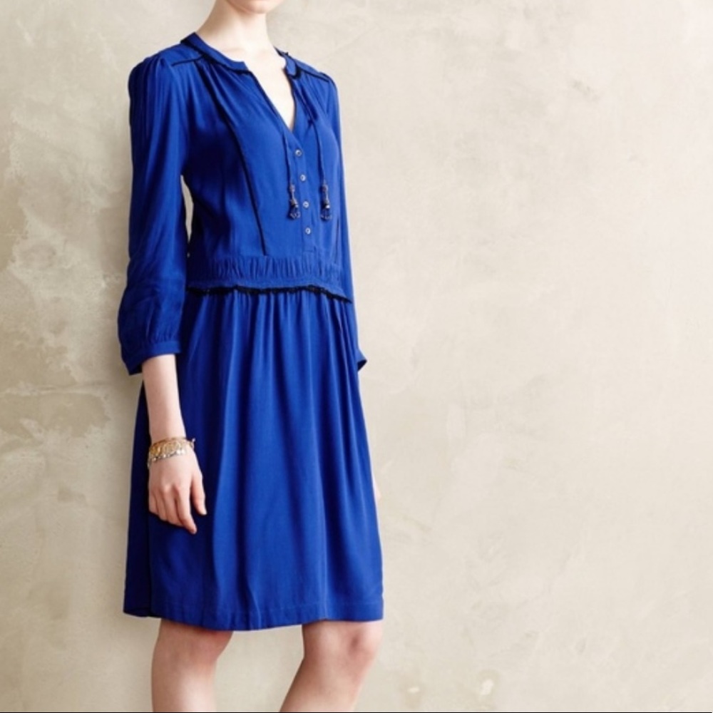 Maeve Anthropologie Galan Royal Blue Dress